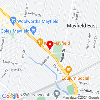 Maitland Rd & Carrington St location map